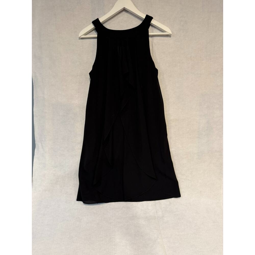 BCX DRESS Womens Black Cocktail Party Dress with black ruffles/beads Small - Picture 2 of 5